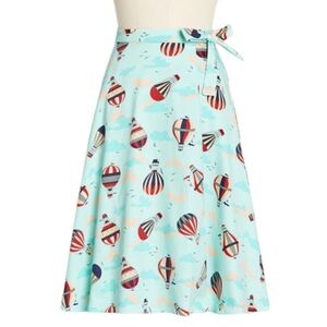Royal Monk NWT Skirt Feels like Soaring Retro Wrap A-line Skirt Hot air Balloon
